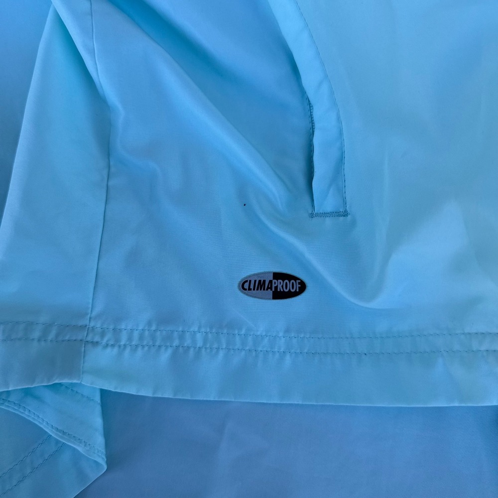 Adidas ClimaProof Windbreaker Jacket Women XL Light Blue Full Zip 3 Stripe - Picture 8 of 9